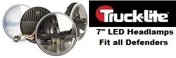 Truck Lite - 7" Round LED Headlamp, Complex Reflector Optics Design